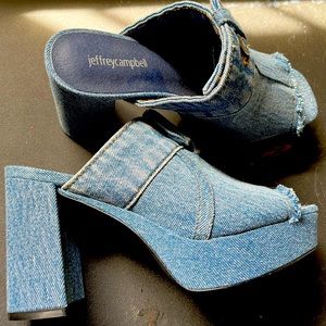 Brand New (without tags) Never Worn Jeffrey Campbell Denim Shoes Heels Sandals
